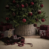 Norrland 70cm Tree Skirt - Grey Wash Rattan - Laura James 