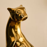 Nakuru 21cm Metal Leopard Ornament - Gold - Laura James 
