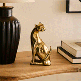 Nakuru 21cm Metal Leopard Ornament - Gold - Laura James 