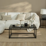 Nara Black Marble Coffee Table - Black Frame