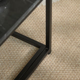 Nara Black Marble Coffee Table - Black Frame