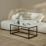 Nara White Marble Coffee Table - Black Frame - Laura James