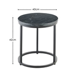 Nara Black Marble Round Side Table - Black Frame - Laura James