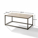 Nara White Marble Coffee Table - Black Frame - Laura James