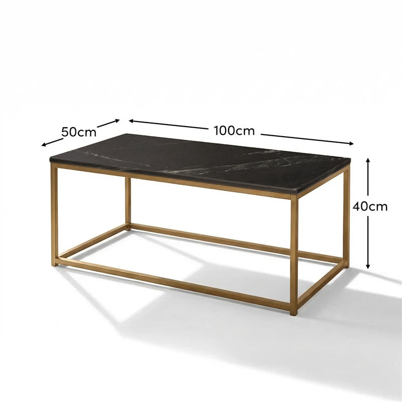 Nara Black Marble Coffee Table - Gold Frame - Laura James