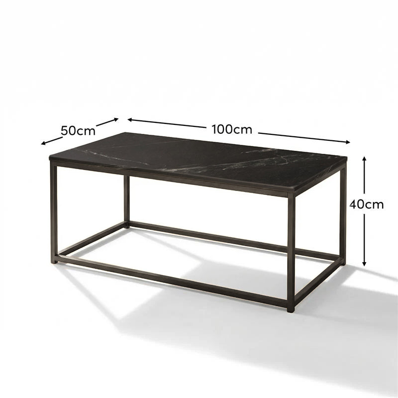 Nara Black Marble Coffee Table - Black Frame - Laura James