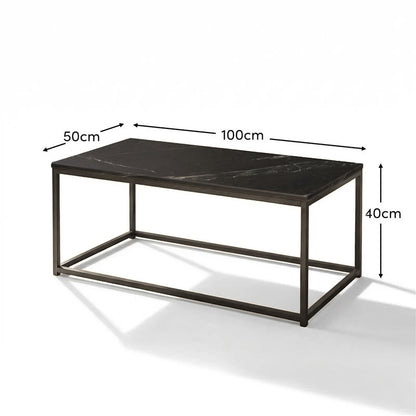 Nara Black Marble Coffee Table - Black Frame - Laura James