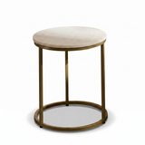 Nara White Marble Round Side Table - Gold Frame - Laura James