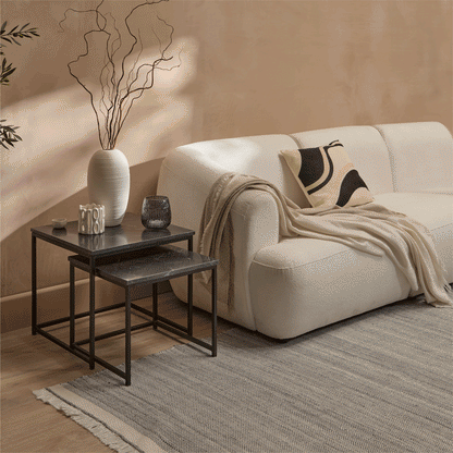 Nesting Black Marble Square Coffee Table - Laura James