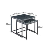 Nesting Black Marble Square Coffee Table - Laura James