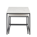 White Marble Square Coffee Table - Laura James