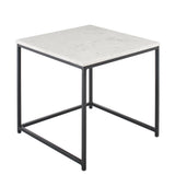 White Marble Square Coffee Table - Laura James