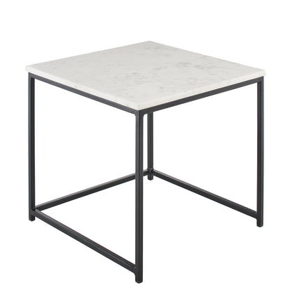 White Marble Square Coffee Table - Laura James