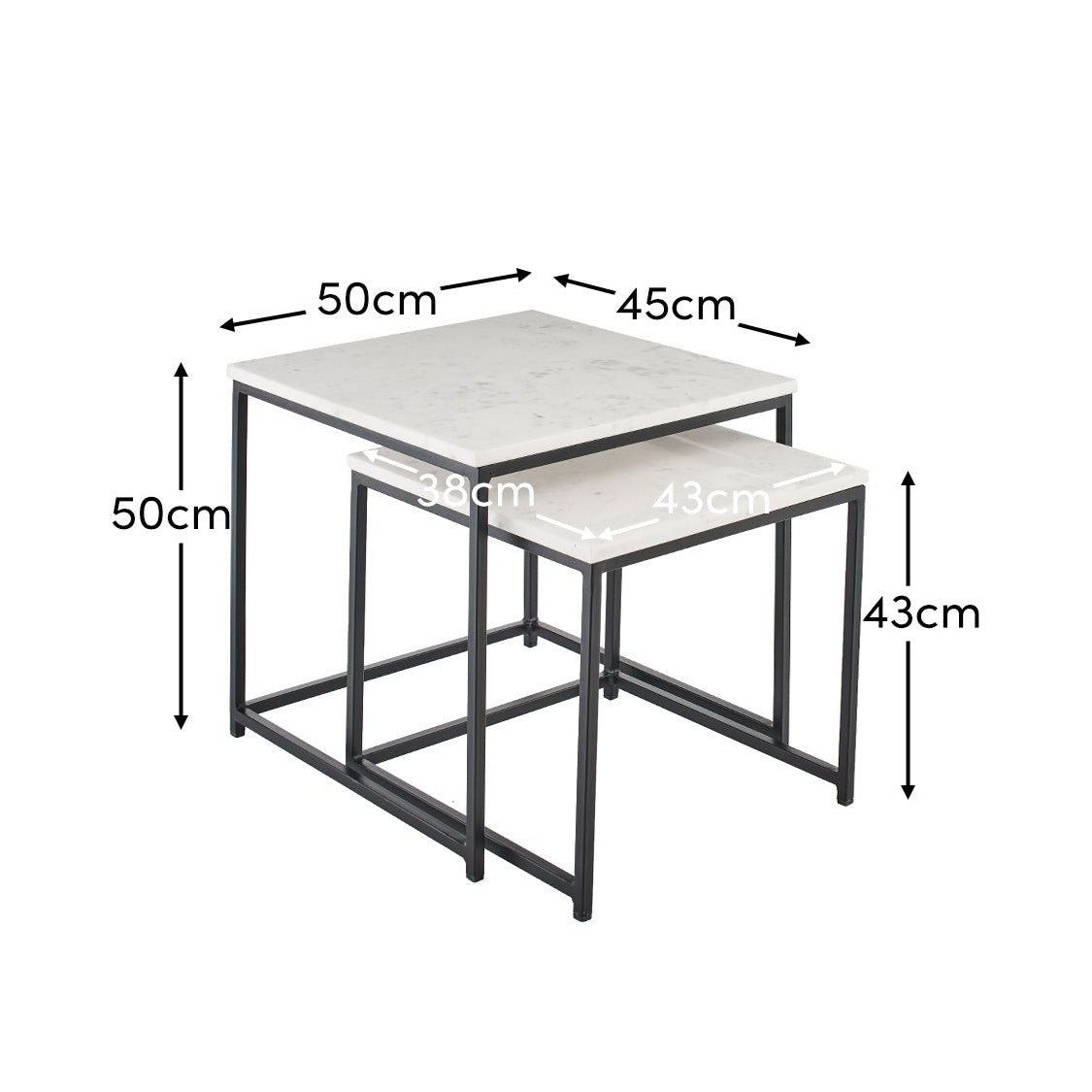 White Marble Square Coffee Table - Laura James
