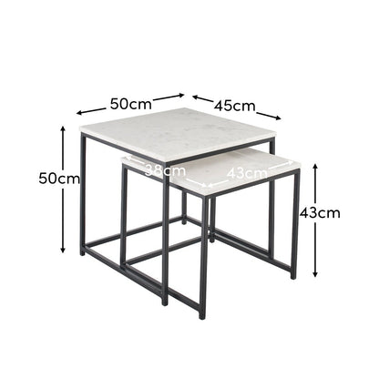 White Marble Square Coffee Table - Laura James