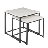 White Marble Square Coffee Table - Laura James