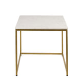 Nara Nesting White Marble Square Coffee Table - Gold Frame - Laura James