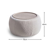 Nathalia 65cm Whitewash Coffee Table - Chalked White - Laura James 