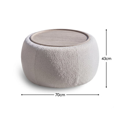 Nathalia 65cm Whitewash Coffee Table - Chalked White - Laura James 