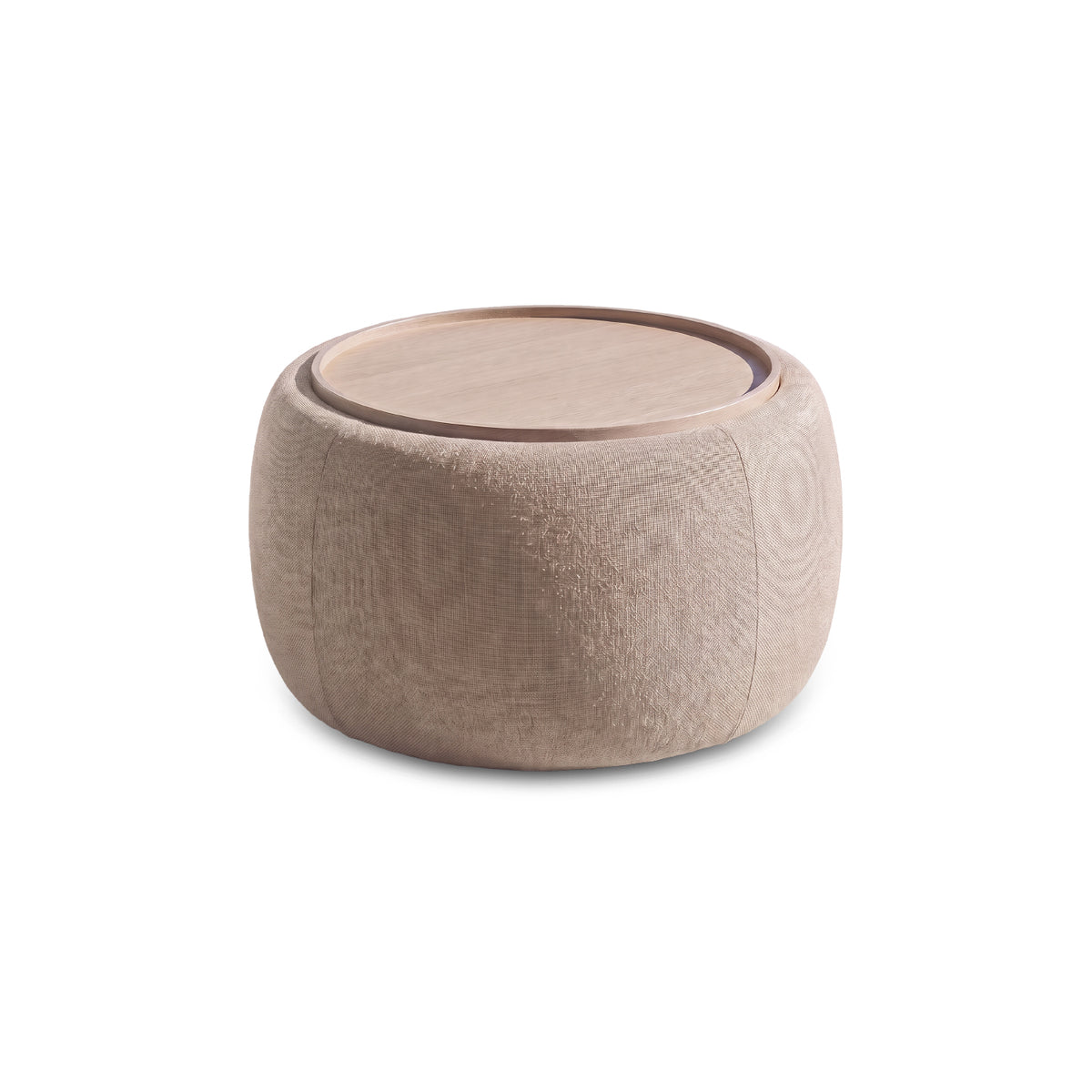 Nathalia 65cm Whitewash Coffee Table - Soft Beige - Laura James 