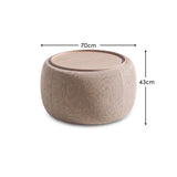 Nathalia 65cm Whitewash Coffee Table - Soft Beige - Laura James 