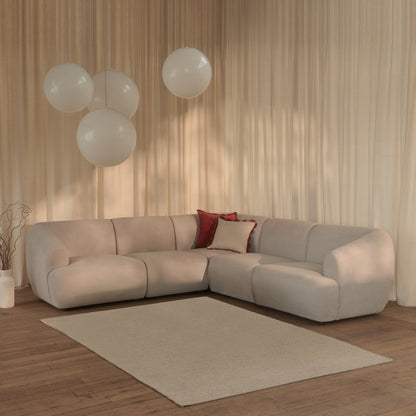 Nathalia L-Shape Sofa - Soft Beige - Laura James 
