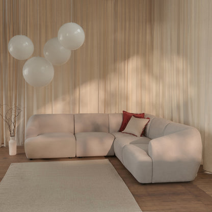 Nathalia L-Shape Sofa - Soft Beige - Laura James 