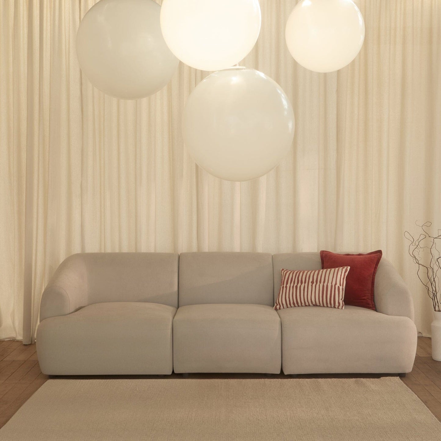 Nathalia 3-Seater Sofa - Soft Beige - Laura James 