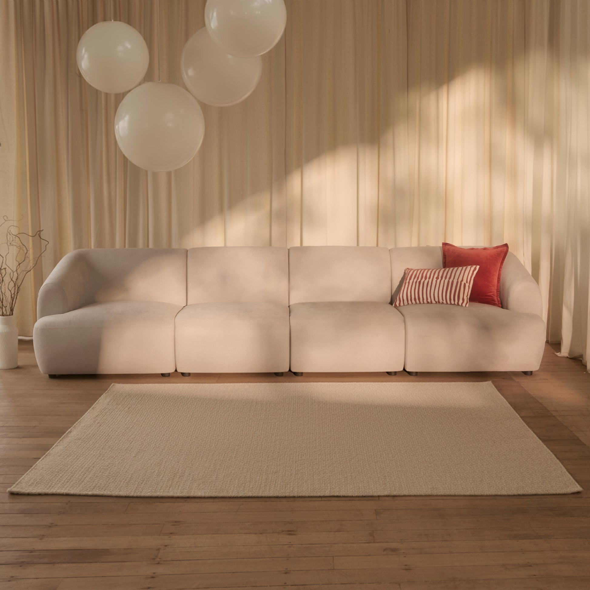 Nathalia 4-Seater Sofa - Soft Beige - Laura James