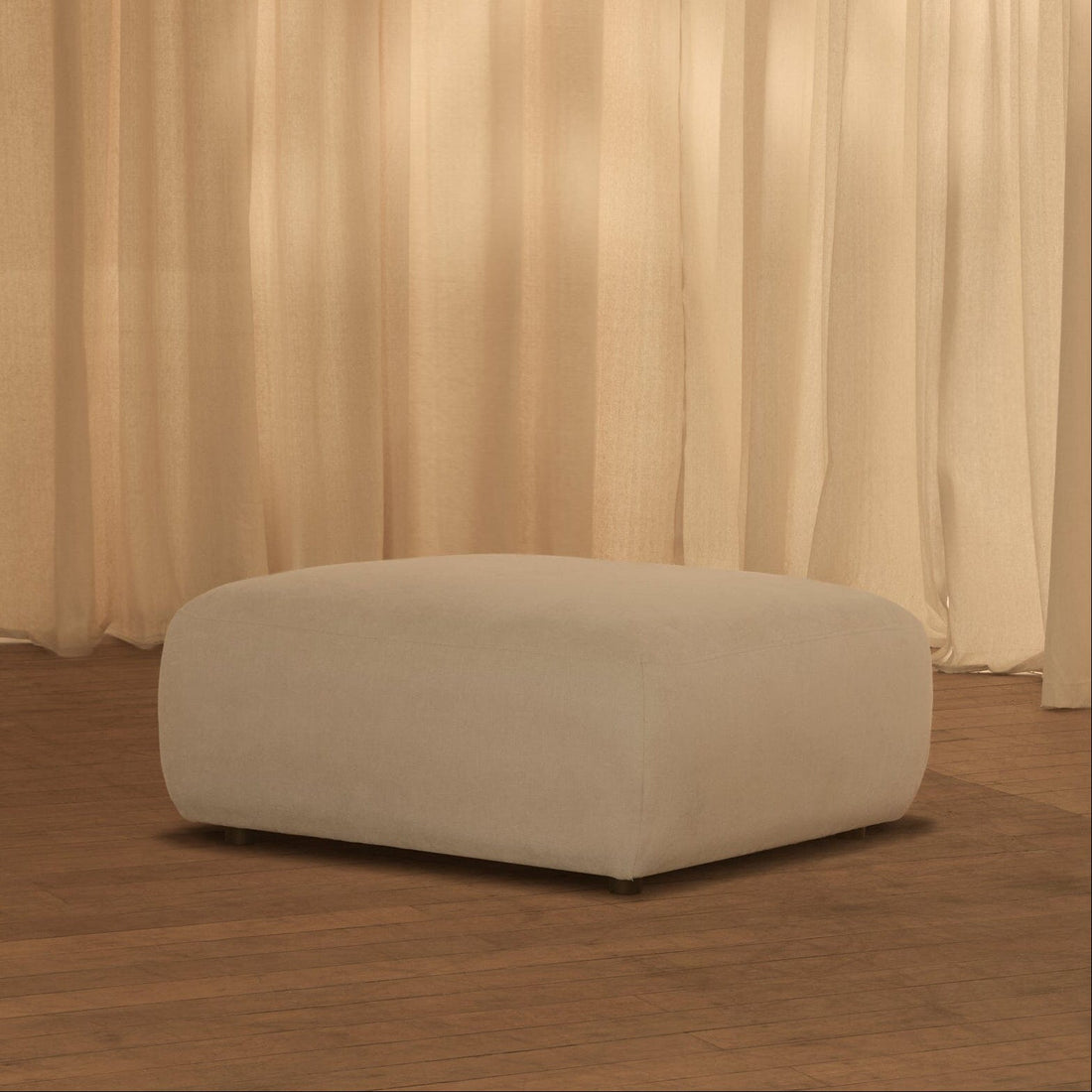 Nathalia Small Run Up Stool - Soft Beige – Laura James