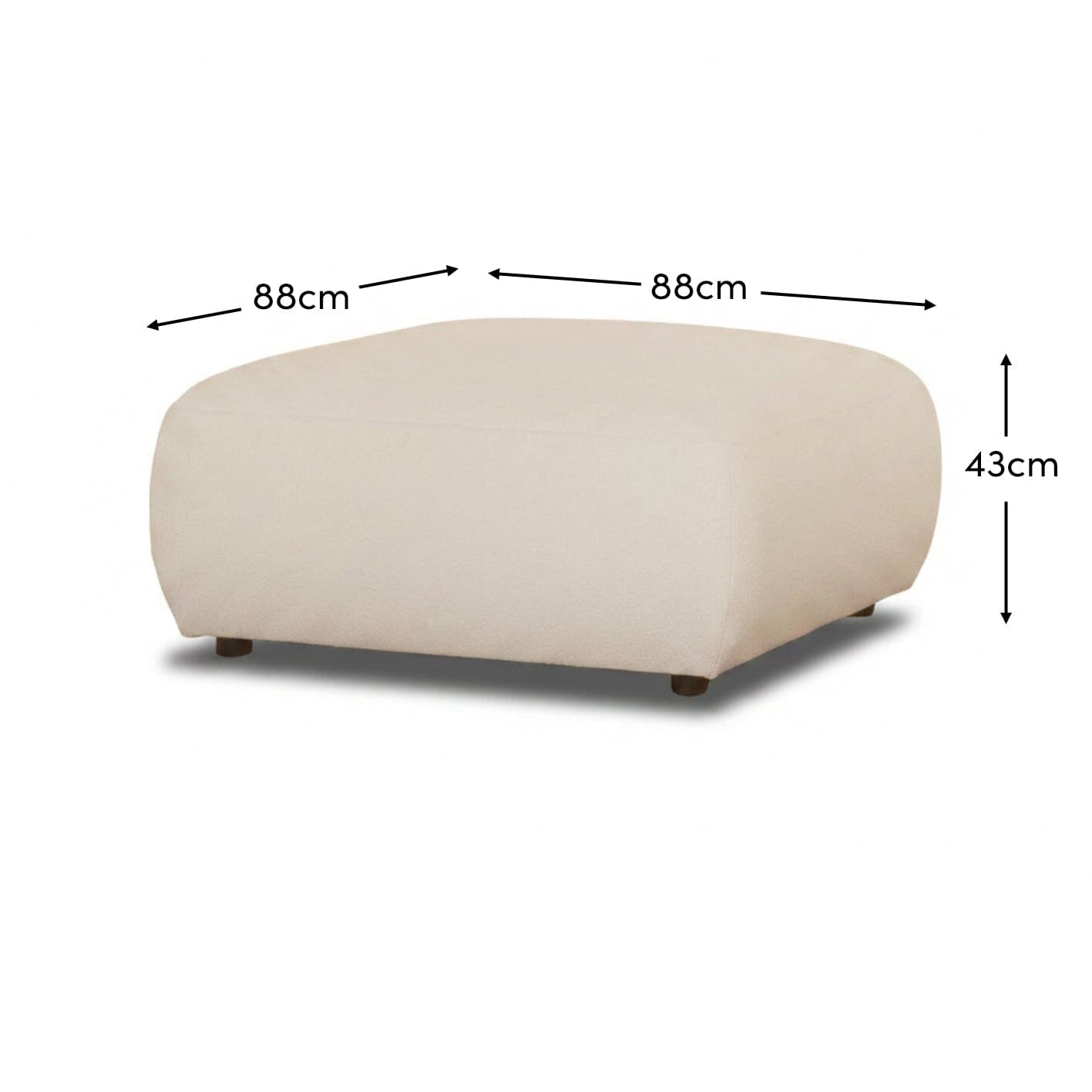Nathalia Small Run Up Stool - Chalk White Boucle - Laura James