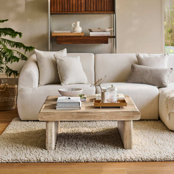 Nevaeh 90cm Square Coffee Table - Chalked Mango Wood – Laura James