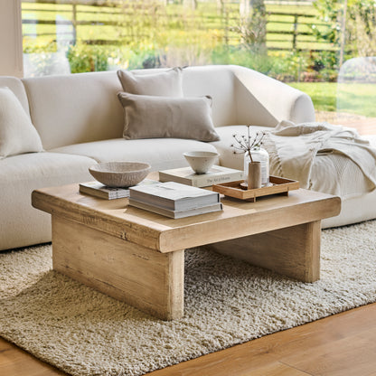 Nevaeh Rectangular Coffee Table - Chalked Mango Wood - Laura James