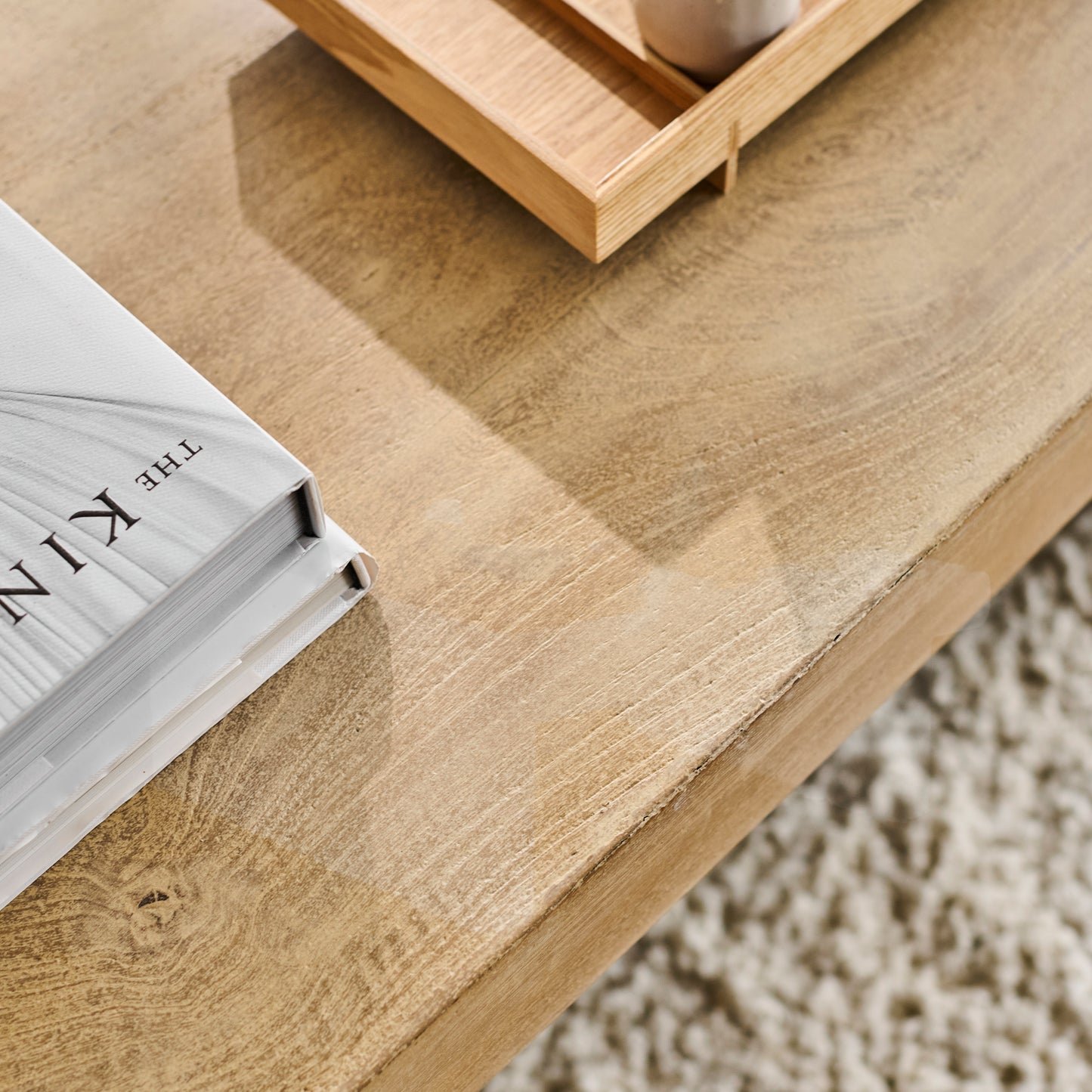 Nevaeh Rectangular Coffee Table - Chalked Mango Wood - Laura James