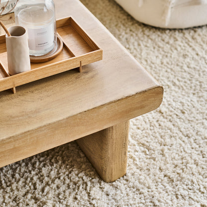 Nevaeh Rectangular Coffee Table - Chalked Mango Wood - Laura James
