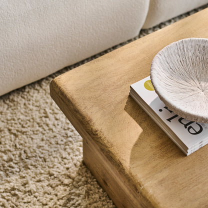 Nevaeh Rectangular Coffee Table - Chalked Mango Wood - Laura James