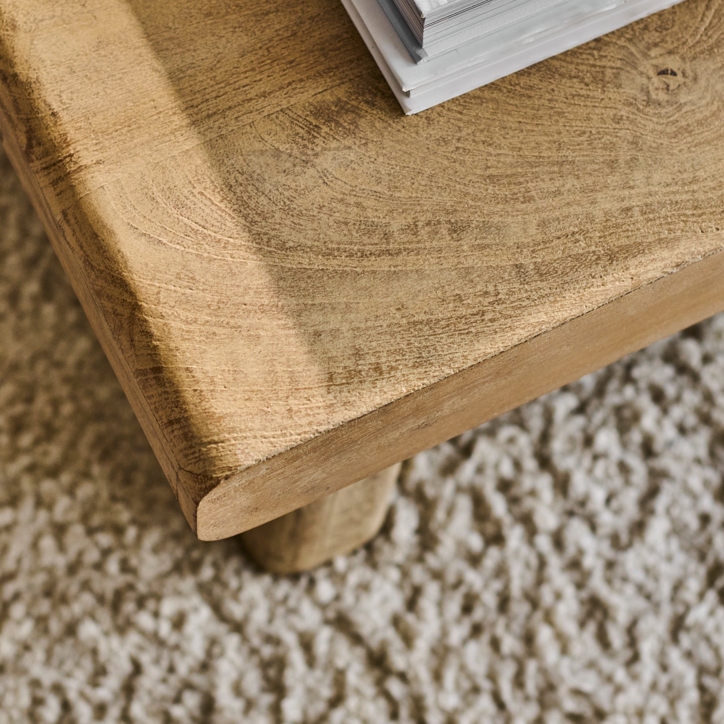 Nevaeh Rectangular Coffee Table - Chalked Mango Wood - Laura James