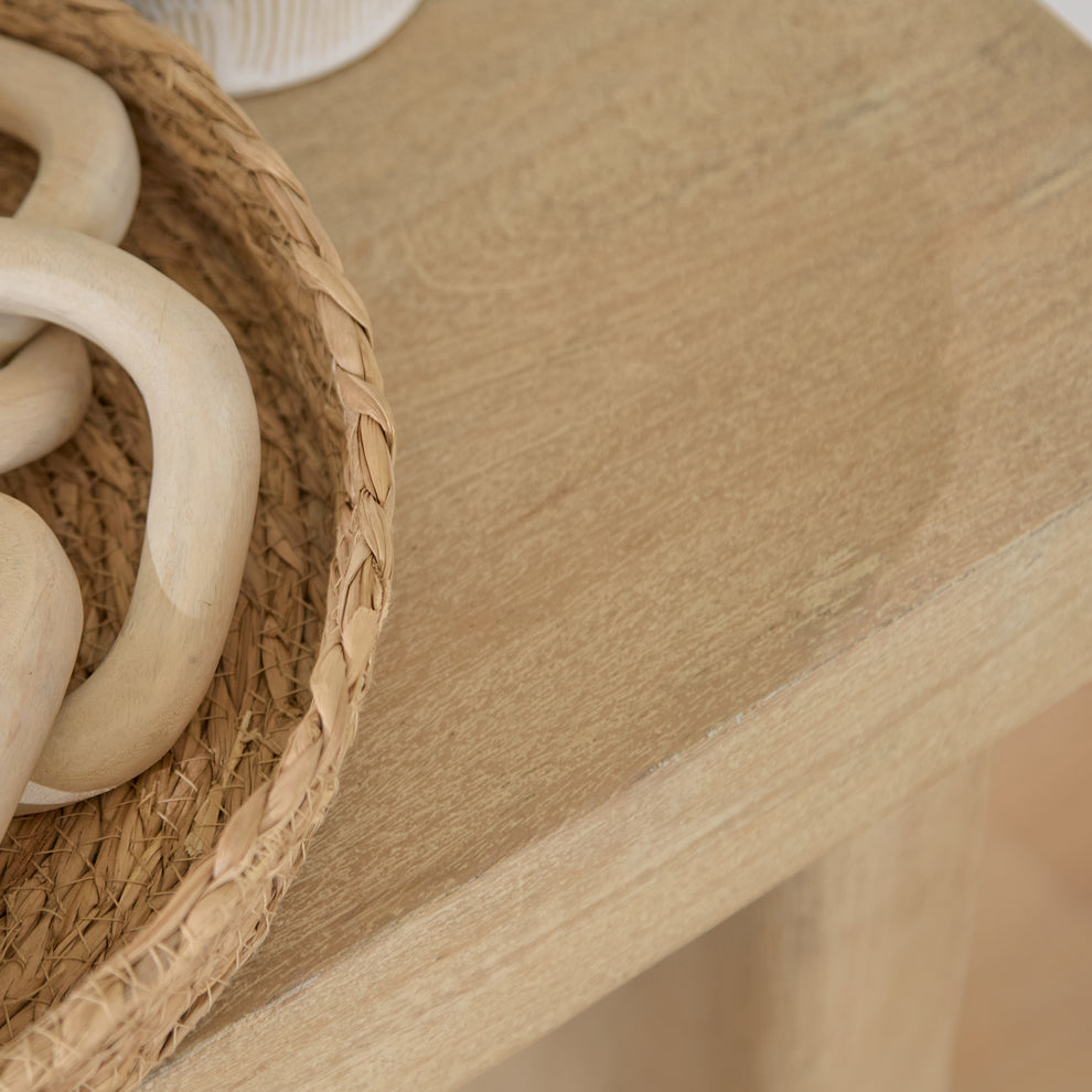 Nevaeh Chalked Mango Wood Console Table - 140cm – Laura James