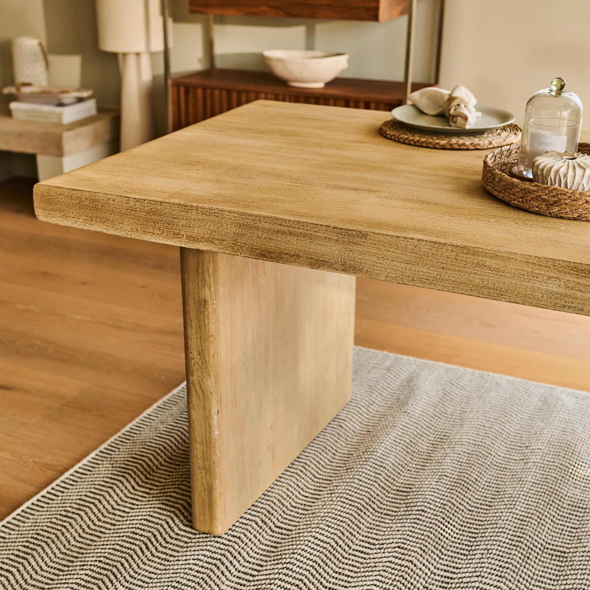Nevaeh Chalked Mango Wood Dining Table - Laura James