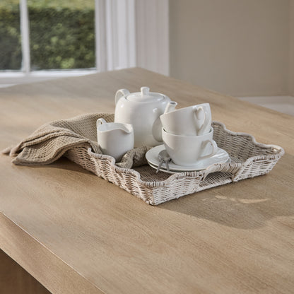 Nevaeh Chalked Mango Wood Dining Table Set - 6 Seater - Marilyn Green Dining Chairs - Chalked Mango Wood Legs
