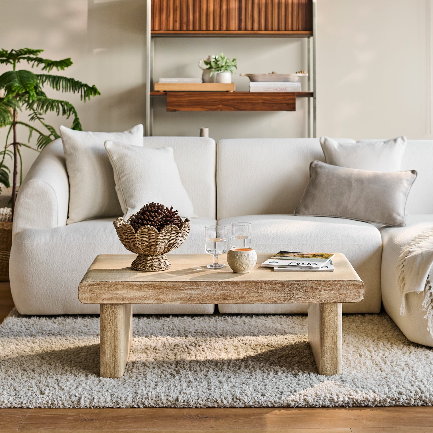 Nevaeh Coffee Table - Chalked Mango Wood - Laura James