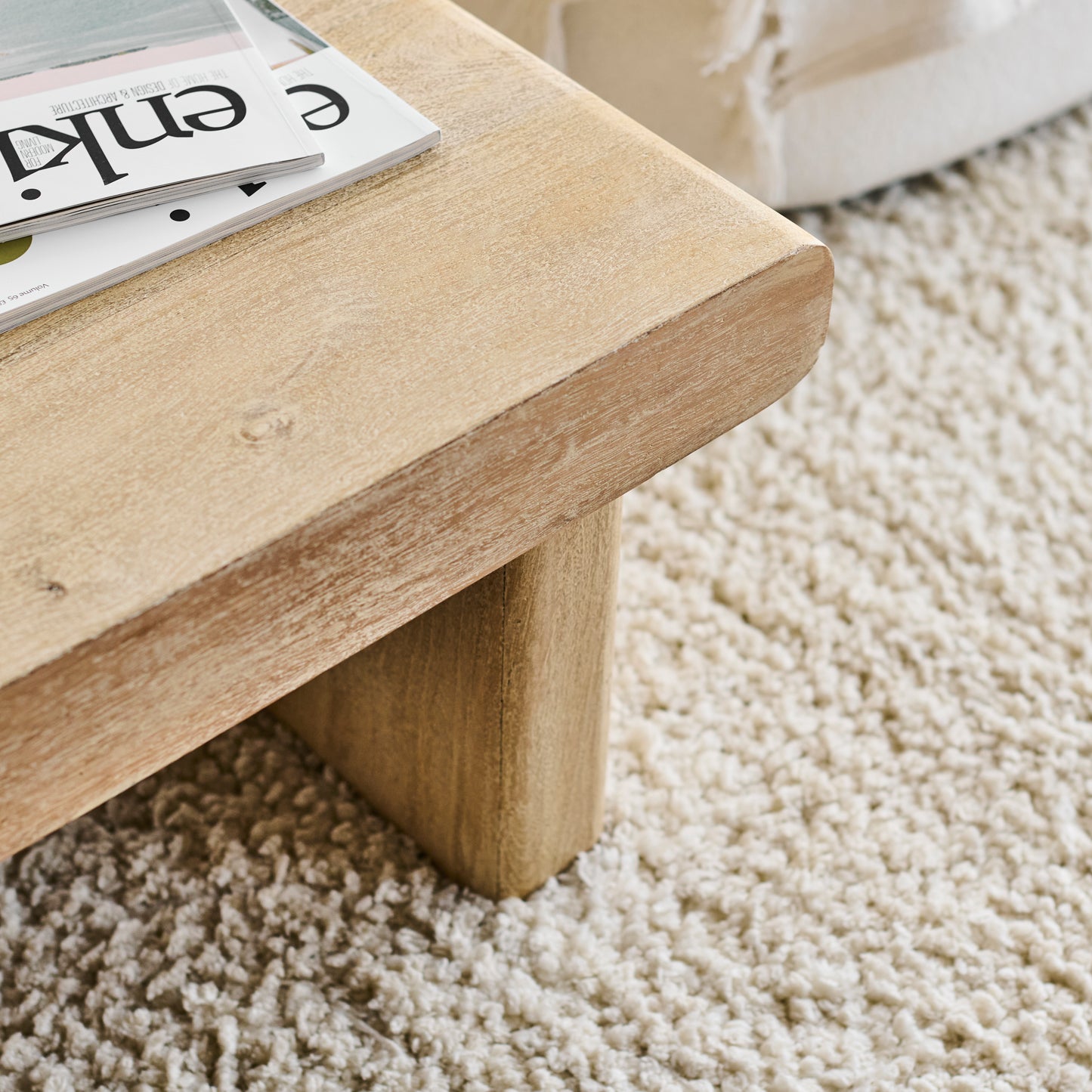 Nevaeh Coffee Table - Chalked Mango Wood - Laura James