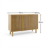 Nia 3 Door Large Sideboard - Seasoned Oak - Laura James