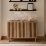 Nia 3 Door Large Sideboard - Seasoned Oak - Laura James