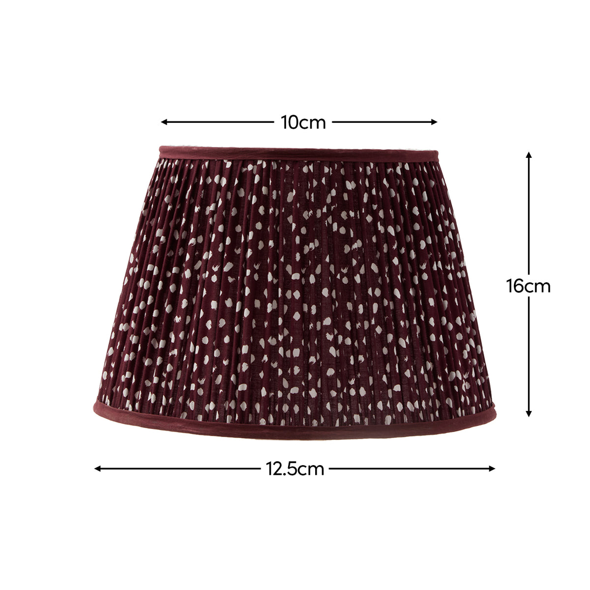 Nimana 16cm Gathered Lamp Shade - Burgundy Spot