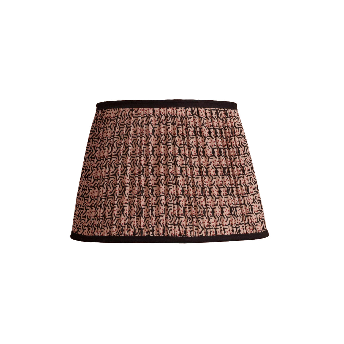 Nimana 30cm Gathered Lamp Shade - Black & Red Geometric - Laura James 