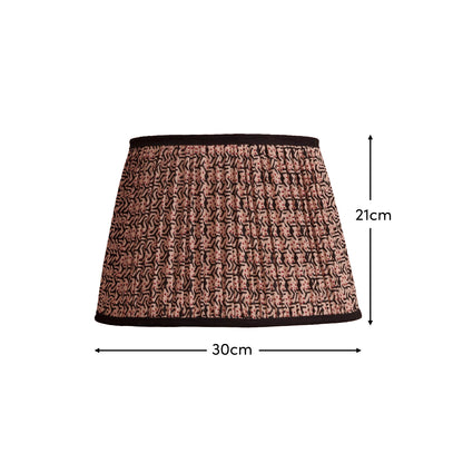 Nimana 30cm Gathered Lamp Shade - Black & Red Geometric - Laura James 