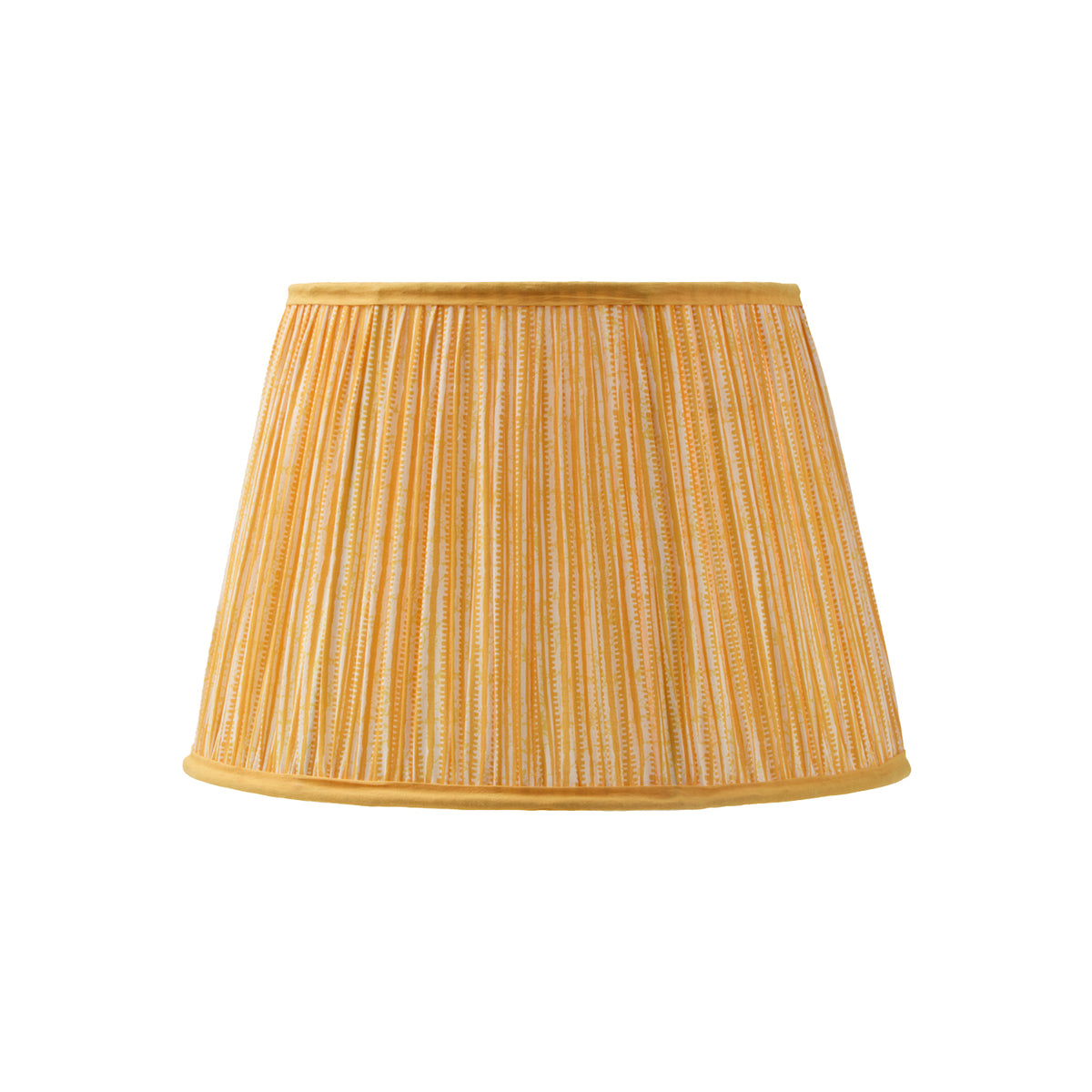 Nimana 16cm Gathered Lamp Shade - Amber Yellow Stripe