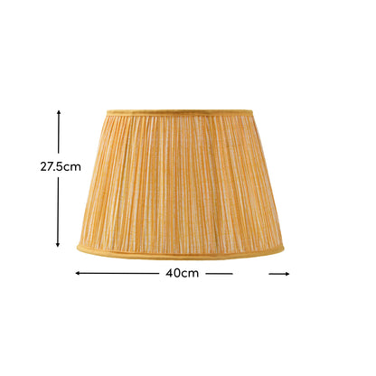 Nimana 40cm Gathered Lamp Shade - Amber Yellow Stripe - Laura James 