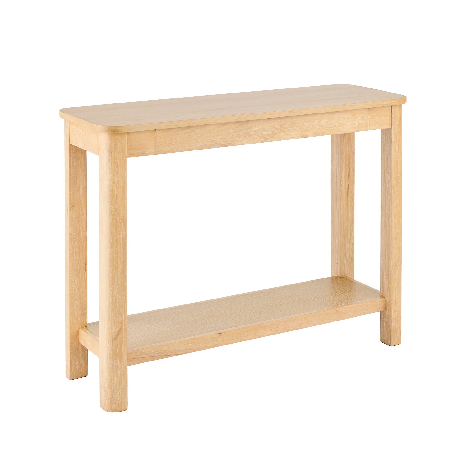 Noah Whitewash Oak 1 Drawer Console Table - Laura James